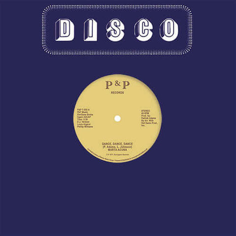 Marta Acuna - Dance, Dance, Dance - Artists Marta Acuna Genre Disco Release Date 1 Jan 2022 Cat No. PAP7555 Format 7" Vinyl - P&P - P&P - P&P - P&P - Vinyl Record