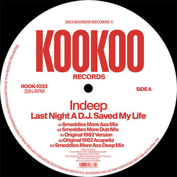 Indeep - Last Night A DJ Saved My Life - Remixes Vinly Record