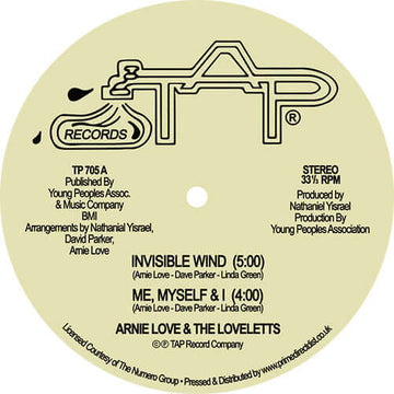 Arnie Love & The Loveletts - Invisible Wind / Me, Myself & I / We Had Enough - Artists Arnie Love & The Loveletts Genre Disco, Modern Soul Release Date 1 Jan 2021 Cat No. TP705 Format 12