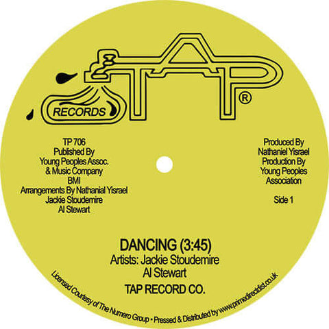 Jackie Stoudemire / Al Stewart - Dancing - Artists Jackie Stoudemire / Al Stewart Genre Disco, Soul Release Date 1 Jan 2020 Cat No. TP706 Format 12" Vinyl - TAP Records - TAP Records - TAP Records - TAP Records - Vinyl Record