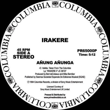 Irakere - Anung Anunga - Artists Irakere Genre Disco, Soul, Reissue Release Date 1 Jan 2017 Cat No. PR65000P Format 12