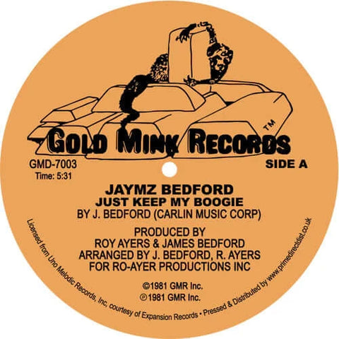 Jaymz Bedford - Just Keep My Boogie - Artists Jaymz Bedford Genre Boogie, Reissue Release Date 1 Jan 2020 Cat No. GMD7003 Format 12" Vinyl - Gold Mink Records - Gold Mink Records - Gold Mink Records - Gold Mink Records - Vinyl Record