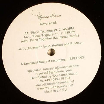 Reverso 68 - Piece Together Vinyl Vinly Record