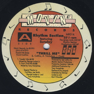 Rhythm Section - Thrill Me Vinyl Vinly Record