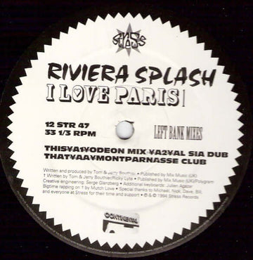 Riviera Splash - I Love Paris 1 (Left Bank Mixes) Vinyl Vinly Record