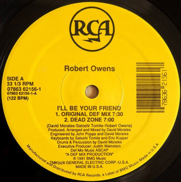 Robert Owens - I'll Be Your Friend Vinyl Vinly Record