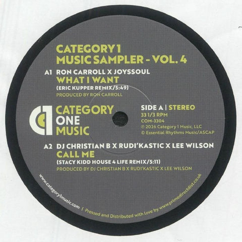 Ron Carroll - Category 1 Music Sampler Vol 4 Vinyl - Vinyl Record