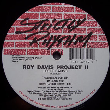 Roy Davis Project II - I Got The Music Vinyl Vinly Record