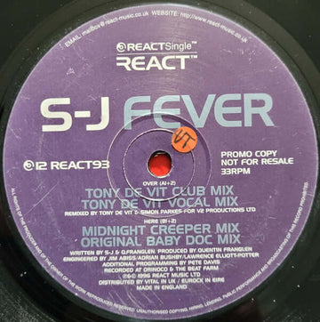 S - J - Fever Vinyl Vinly Record