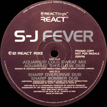 S - J - Fever Vinyl Vinly Record