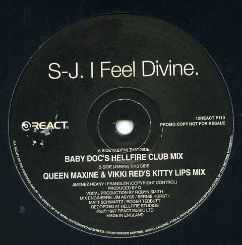 S - J. - I Feel Divine Vinyl - Vinyl Record