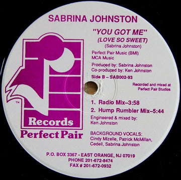 Sabrina Johnston - You Got Me (Love So Sweet) Vinyl Vinly Record