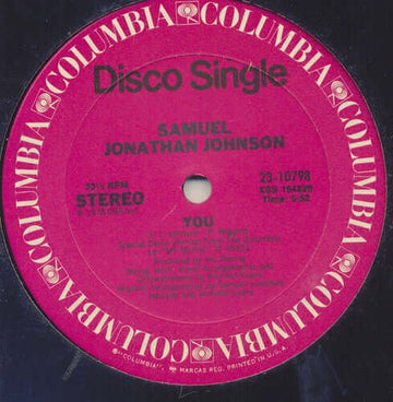 Samuel Jonathan Johnson - You / My Music Vinyl Vinly Record
