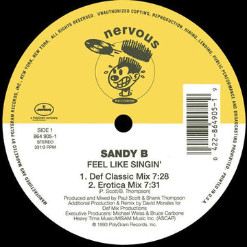 Sandy B - Feel Like Singin' Vinyl Vinly Record