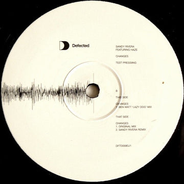 Sandy Rivera Featuring Haze - Changes Vinyl Vinly Record