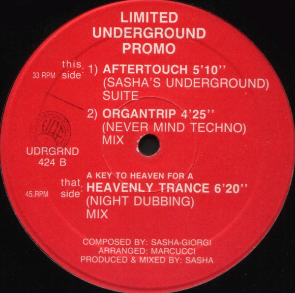 Sasha - A Key To Heaven For A Heavenly Trance Vinyl