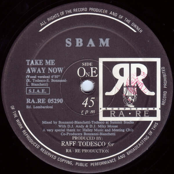 SBAM - Take Me Away Now Vinyl