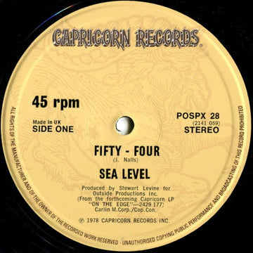 Sea Level - Fifty - Four Vinyl Vinly Record