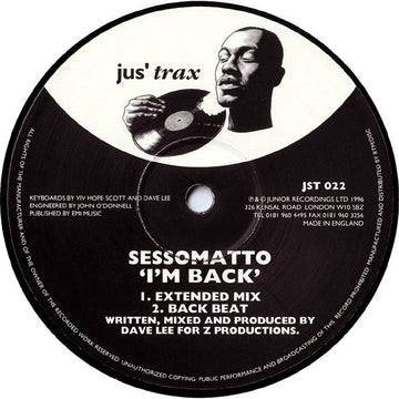 Sessomatto - I'm Back Vinyl Vinly Record