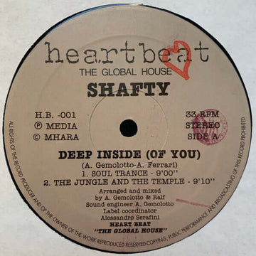 Shafty - Deep Inside (Of You) Vinyl Vinly Record