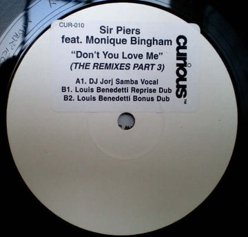Sir Piers Feat. Monique Bingham - Don't You Love Me (The Remixes Part 2 & 3) Vinyl Vinly Record
