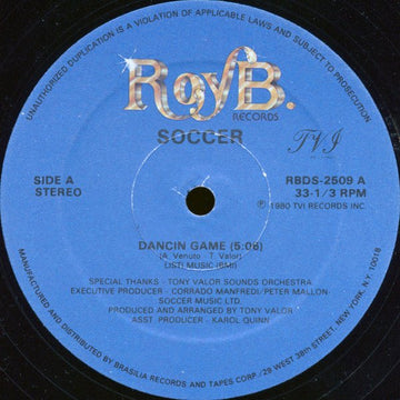 Soccer - Dancin Game / Give Me Your Love Vinyl Vinly Record