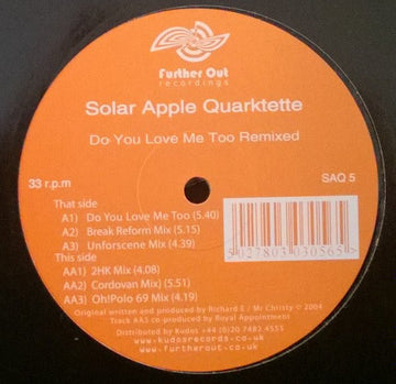 Solar Apple Quarktette - Do You Love Me Too Remixed Vinyl Vinly Record