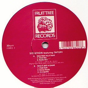 Solution Featuring Tafuri - Was That All It Was / Was It Just A Game Vinyl Vinly Record