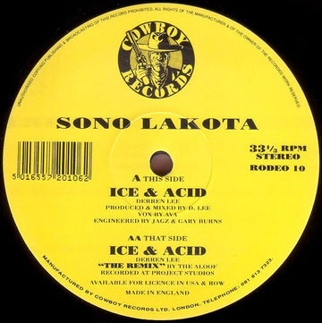 Sono Lakota - Ice & Acid Vinyl Vinly Record