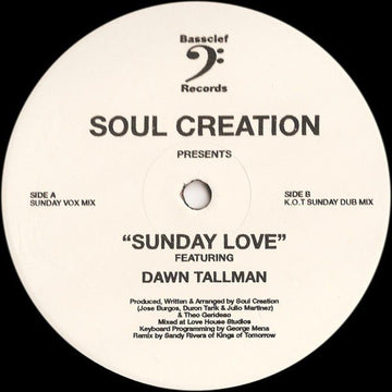 Soul Creation Featuring Dawn Tallman - Sunday Love Vinyl Vinly Record