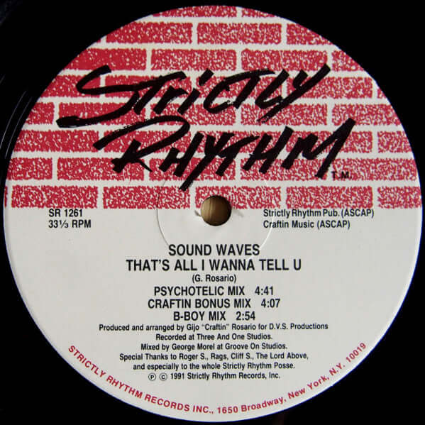 Sound Waves - Give It Up Girl / That's All I Wanna Tell U Vinyl
