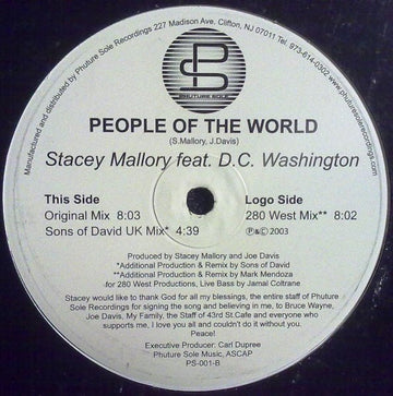 Stacey Mallory Feat. D.C. Washington - People Of The World Vinyl Vinly Record