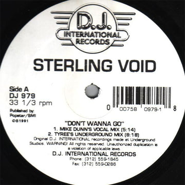 Sterling Void - Don't Wanna Go Vinyl Vinly Record