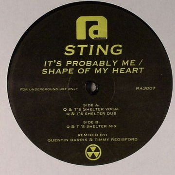 Sting - It's Probably Me / Shape Of My Heart Vinyl Vinly Record