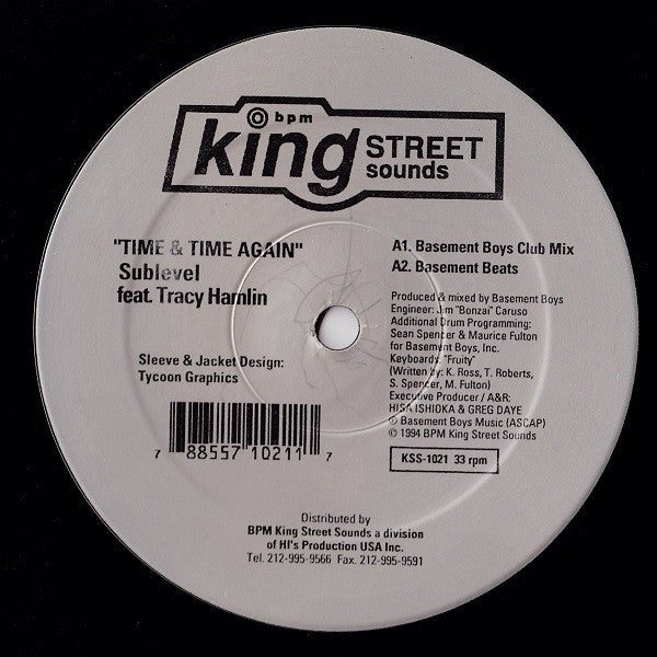 Sublevel Feat. Tracy Hamlin - Time & Time Again Vinyl
