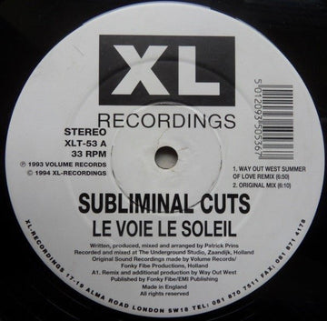 Subliminal Cuts - Le Voie Le Soleil Vinyl Vinly Record