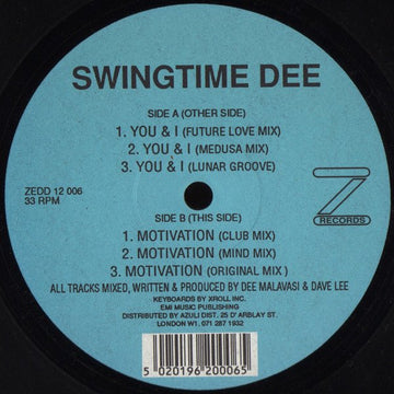 Swingtime Dee - You & I / Motivation Vinyl Vinly Record