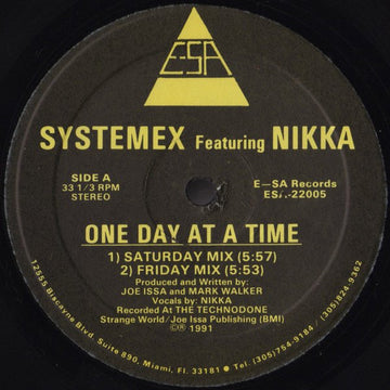 Systemex Featuring Nikka - One Day At A Time Vinyl Vinly Record