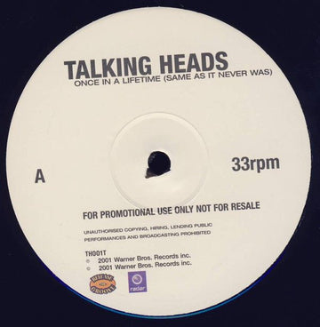 Talking Heads - Once In A Lifetime (Same As It Never Was) Vinyl Vinly Record