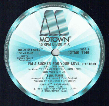 Teena Marie - I'm A Sucker For Your Love Vinyl Vinly Record