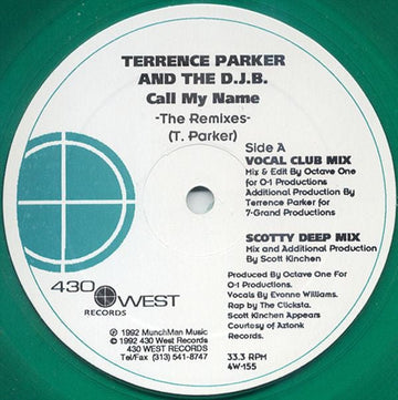 Terrence Parker And The D.J.B. - Call My Name (The Remixes) Vinyl Vinly Record