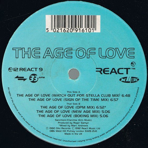 The Age Of Love - The Age Of Love (The Jam & Spoon Mixes)