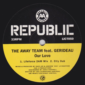 The Away Team Feat. Gerideau - Our Love Vinyl Vinly Record