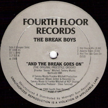 The Break Boys - And The Break Goes On (The Original Freestyle Groove) Vinyl Vinly Record