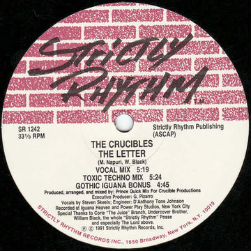 The Crucibles - The Letter / I Need You So Bad Baby Vinyl Vinly Record