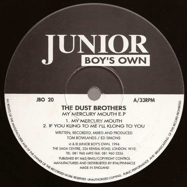 The Dust Brothers - My Mercury Mouth E.P Vinyl