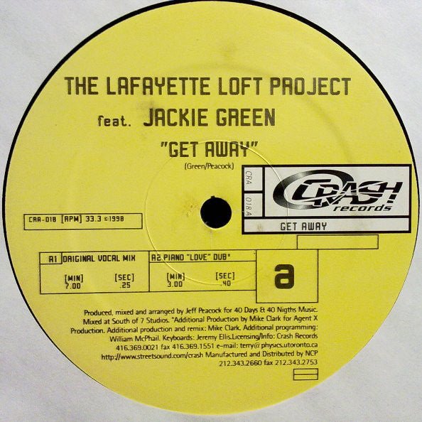 The Lafayette Loft Project Feat. Jackie Green - Get Away Vinyl