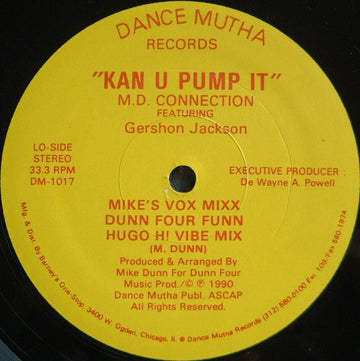 The MD Connection Featuring Gershon Jackson - Kan U Pump It Vinyl Vinly Record