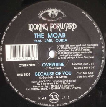 The Moab Feat. Jael Ouida - Overtribe / Because Of You Vinyl Vinly Record