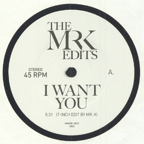 The Mr K Edits - I Want You Vinyl - Vinyl Record